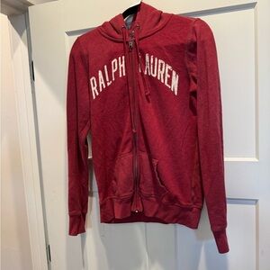 VTG EUC Polo Jeans Company Dark Red Zip-Up Hoodie